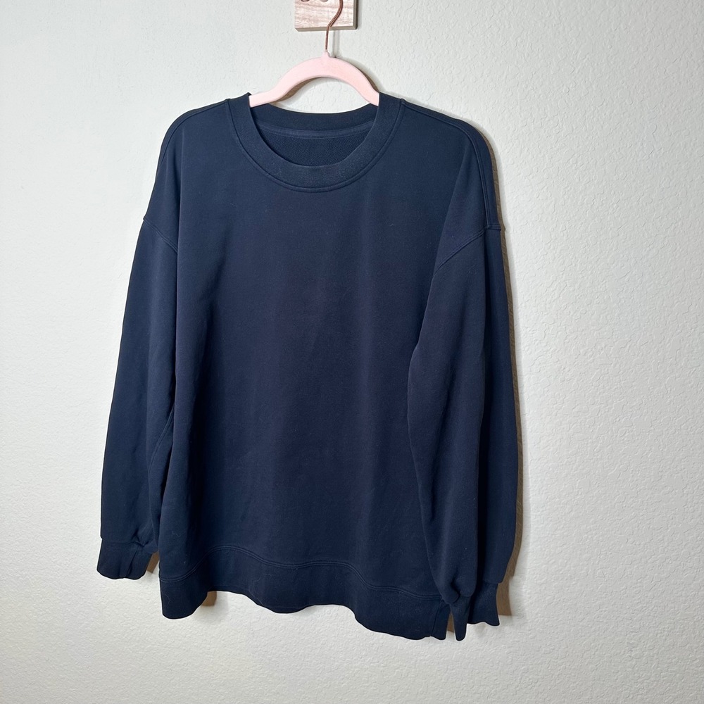 Lululemon Perfectly Oversized Crewneck Sweatshirt Black Relaxed Fit Capsule M/L